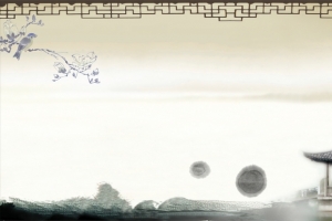 黄色古典亭子背景