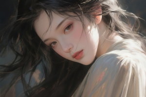 古风长发美女 温婉 侧颜 4K壁纸 3840x2160