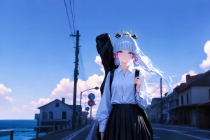 临海街道 原神 神里绫华 4K电脑壁纸 3840x2160