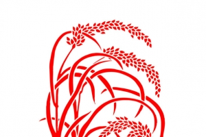 红色稻穗剪纸