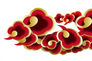 红色喜庆中式祥云