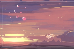 夕阳文艺小清新梦幻动漫紫色banner