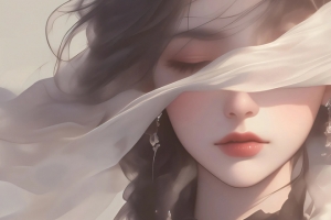 遮眼 唯美动漫美女3440x1440带鱼屏壁纸