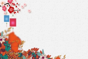 新年中国风白色宣传海报背景