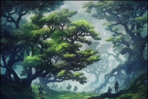 森林景观动漫插画