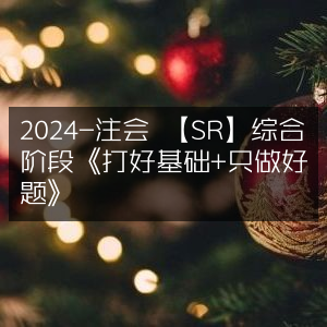 2024注会SR综合阶段，夯实基础，精选好题攻略