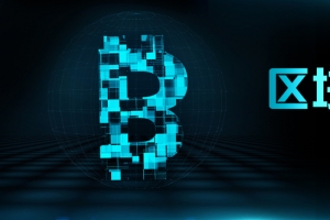 区块链技术金融科技蓝绿色banner海报
