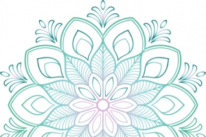 绿色线条宗教花纹