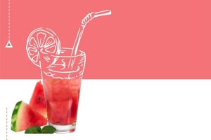 夏天来了来杯西瓜汁可爱banner