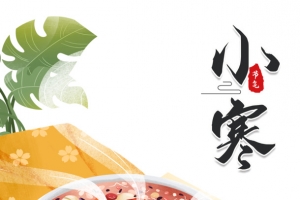 小寒艺术字手绘八宝粥植物装饰元素