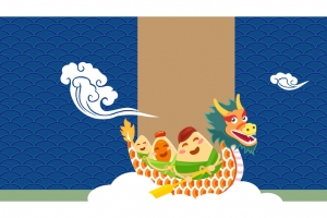 中国风端午节花纹纹理平面广告