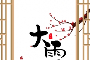 大雪窗梅花手绘人物猫烤火