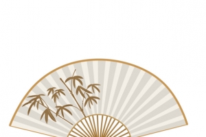 古风带竹子的扇子