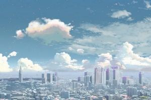 漫画城市风景背景图