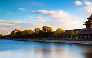 中国风古建筑淘宝海报背景