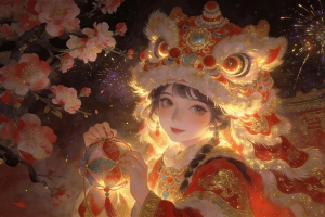 动漫女孩春节喜庆车机壁纸 4K超高清3840x2160平板笔记本便携设备免费下载