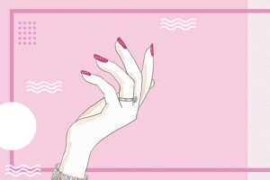 美甲节手绘卡通banner