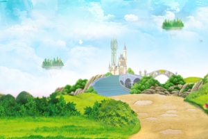 卡通花园背景banner