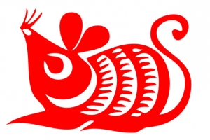 红色鼠年剪纸