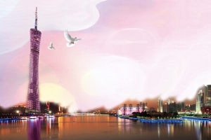 唯美广州印象海报背景模板