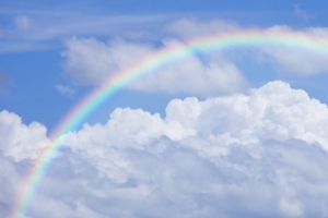 天空白云美丽彩虹3440x1440风景壁纸