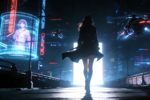 从黑暗走向有光的女孩4k壁纸