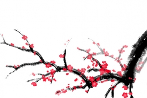 梅花古风水墨画
