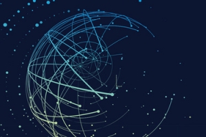 科技感黑色渐变发光地球PSD分层banner