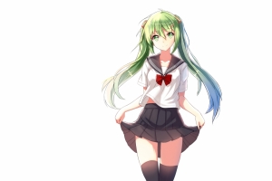 初音未来 鱼 水手服 初音少女4k壁纸