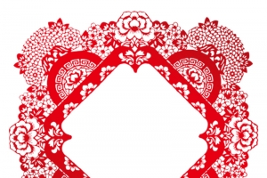 边框剪纸花纹中式元素中国风元素