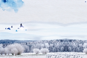 冬季浪漫雪景大气白色banner