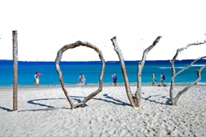 海边love造型