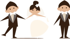 矢量手绘婚礼人物