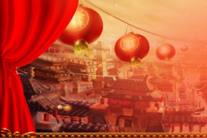 年货节春节元宵节喜庆中国风大红色海报背景