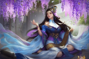 花藤诗赋SP蔡文姬 三国杀4k原画壁纸