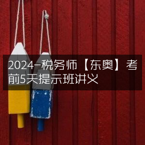 2024年税务师东奥考前5天冲刺讲义提示班
