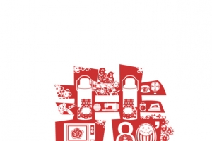 婚庆喜字剪纸矢量图