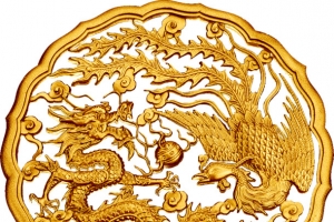 黄金龙凤花纹印章