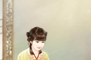 古风文雅温柔美女手绘