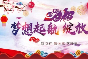 梦想起航绽放未来企业年会展板