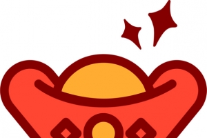 手绘矢量金元宝元素
