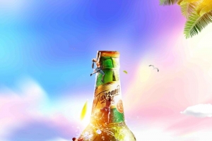 夏日啤酒狂欢创意海报