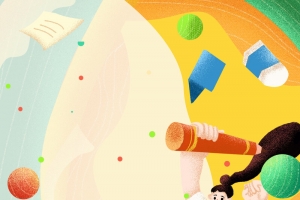 创意开学季手绘背景图