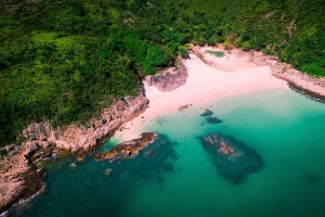 岛屿 海滩 鸟瞰图 海洋 海岸 4k壁纸 3840x2160