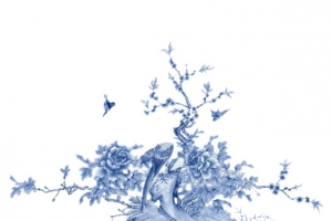 古风花朵 鸟PNG透明背景素材