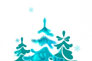 冰晶蓝圣诞树矢量素材
