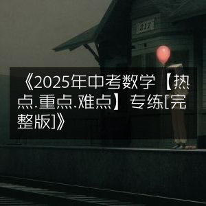 2025年中考数学热点、重点、难点专练（完整版）