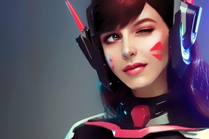dva 女人 长发 脸 4k壁纸