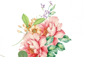 温馨的鲜花，母亲节元素