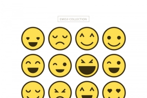 矢量EMOJI简洁卡通圆脸表情包